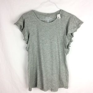NEW WITH TAGS Gap Gray Butterfly Sleeve Top